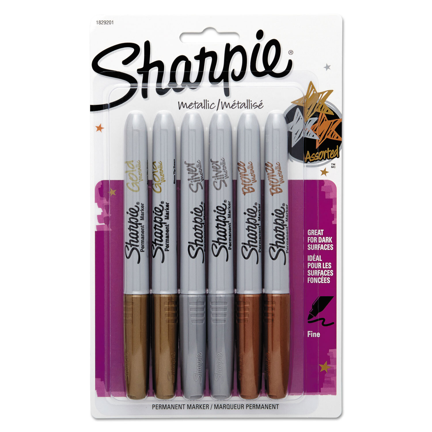 Sharpie Permanent Marker - Assorted - 6 Pack