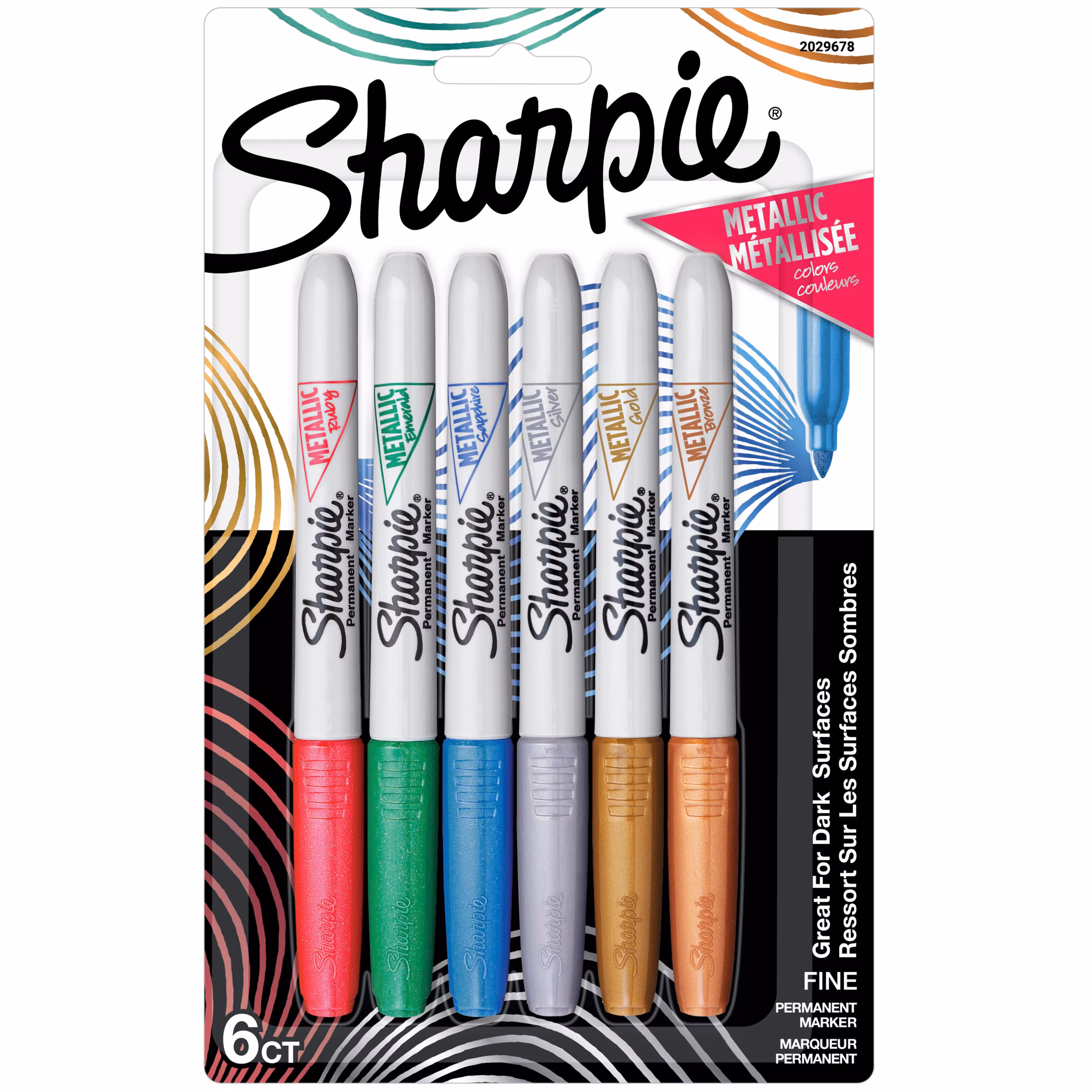 Sharpie Permanent Marker - Assorted - 6 Pack