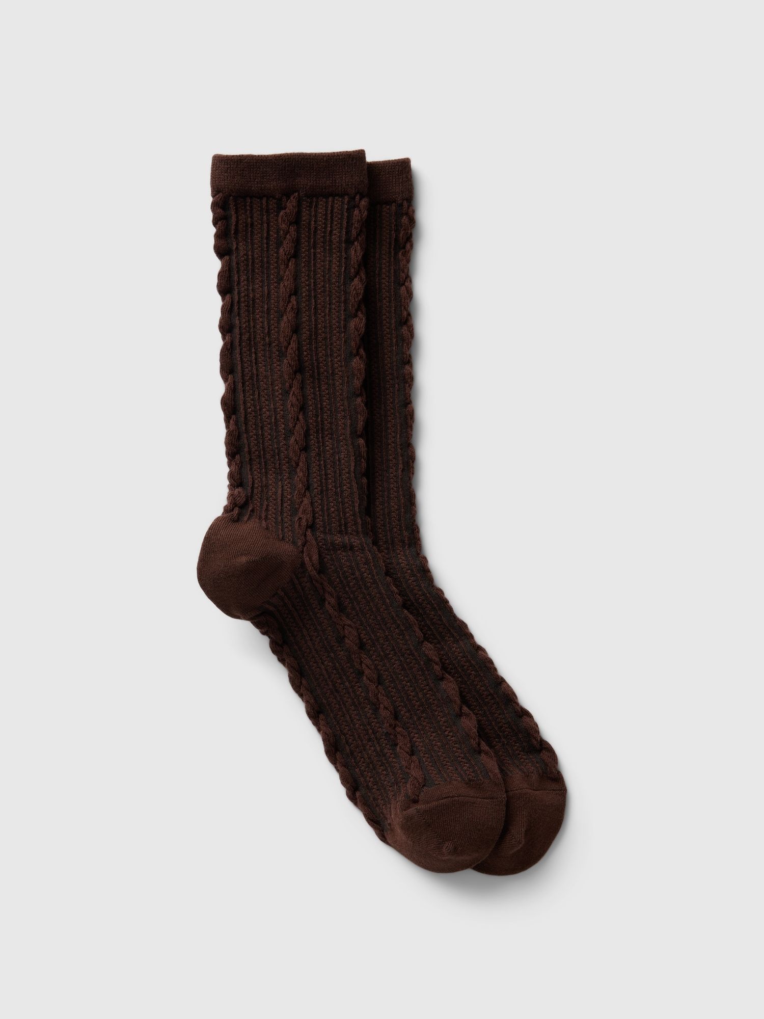 Soft Brown Crew Socks
