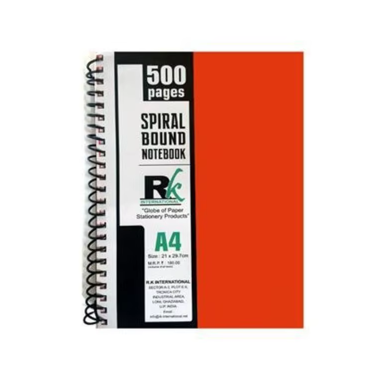 Spiral Notebook - A4 - 500 Pages - Ruled
