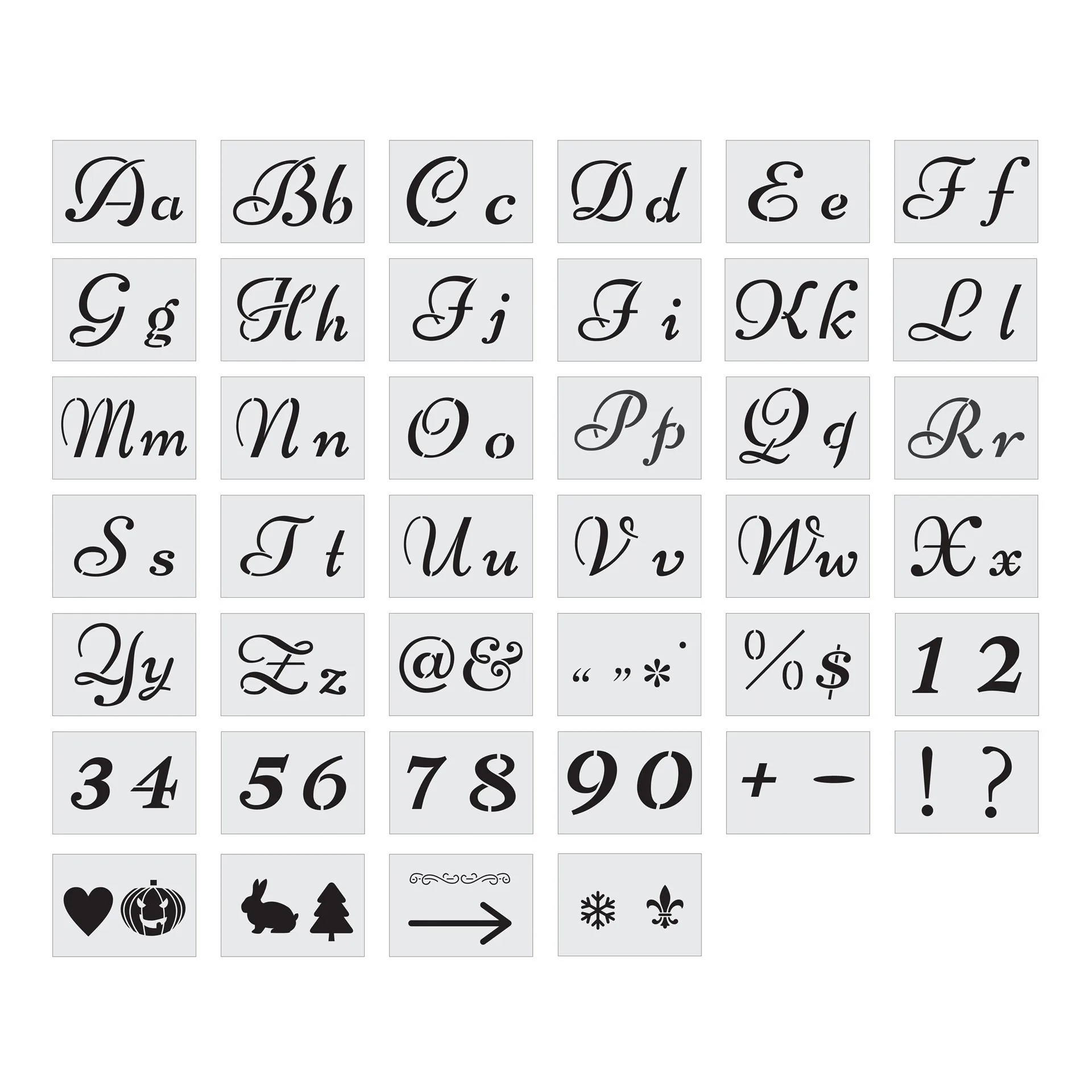 Stencil Set - Alphabet - 48 Pieces