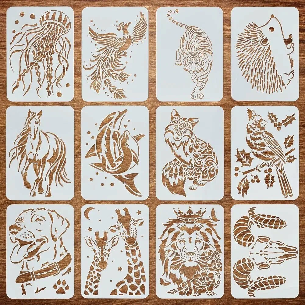 Stencil Set - Animals - 12 Pieces