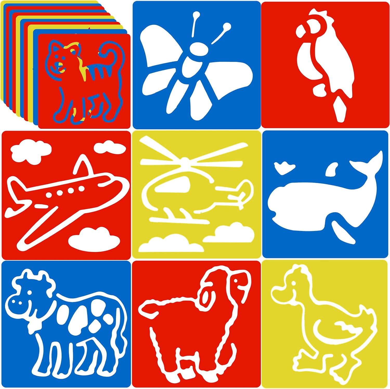 Stencil Set - Animals - 24 Pieces