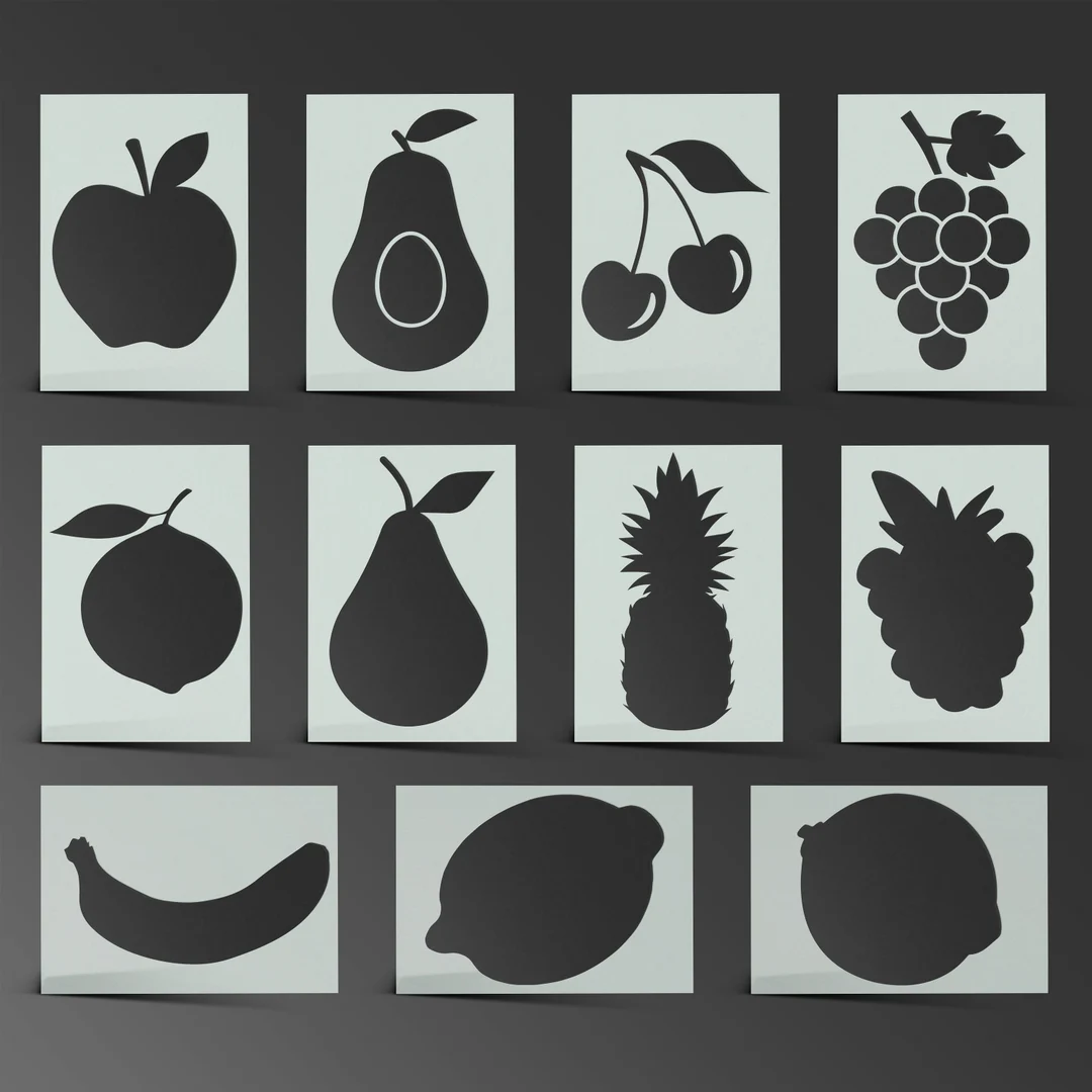 Stencil Set - Fruits - 24 Pieces