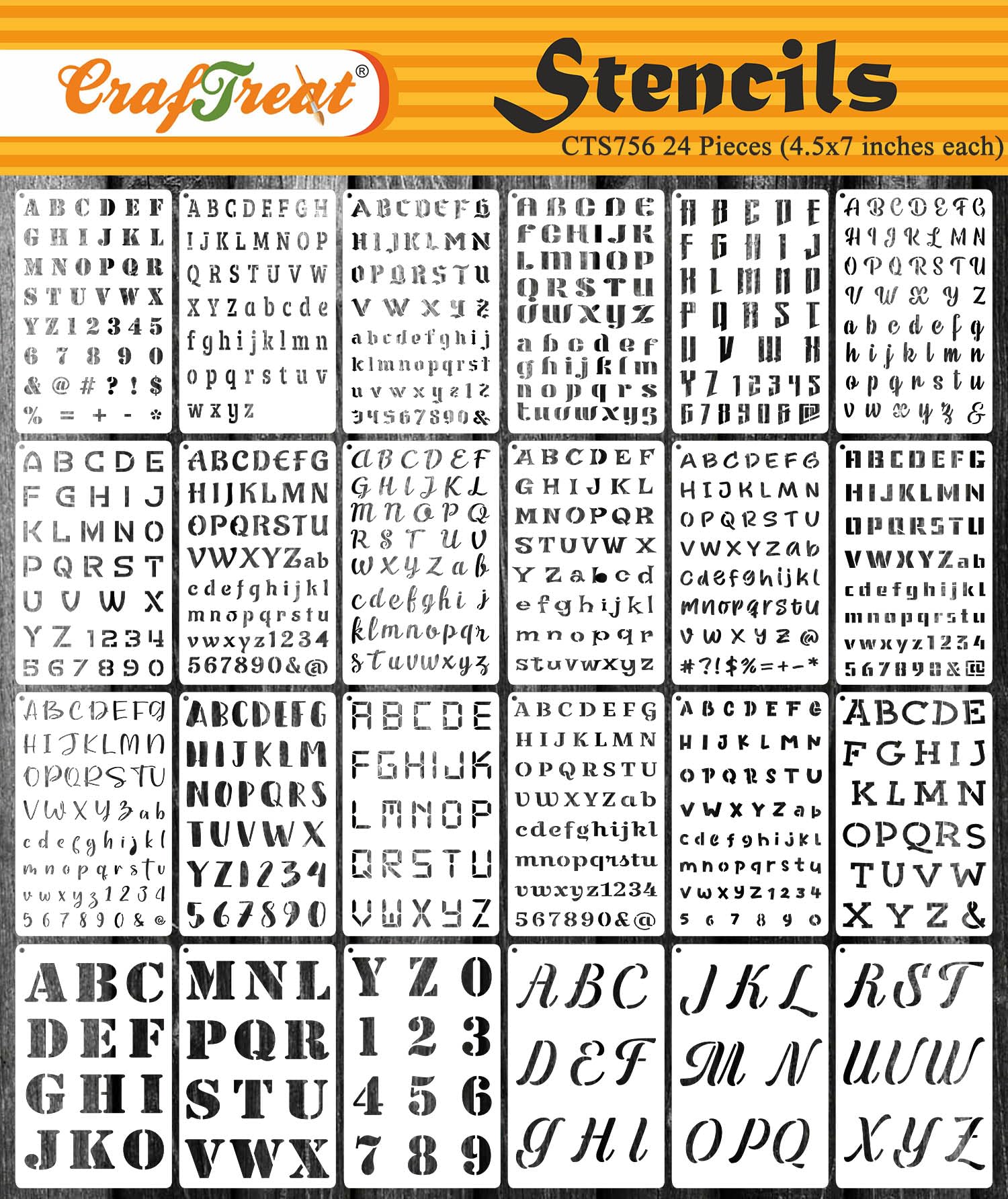 Stencil Set - Numbers - 24 Pieces