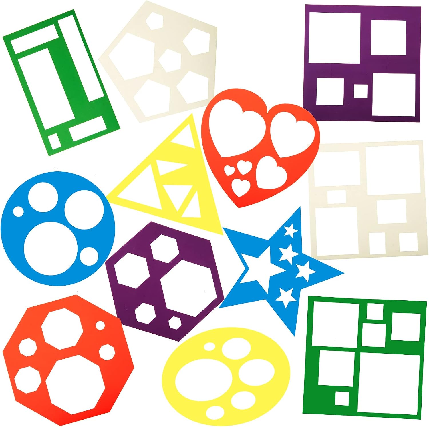 Stencil Set - Shapes - 12 Pieces