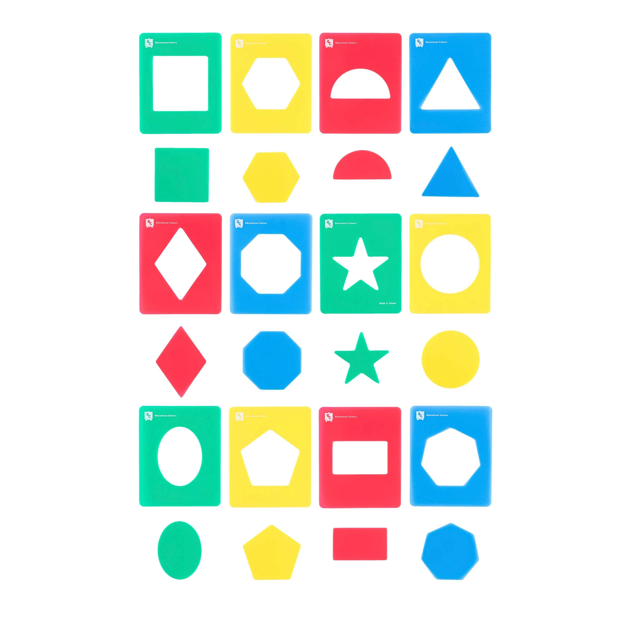 Stencil Set - Shapes - 12 Pieces