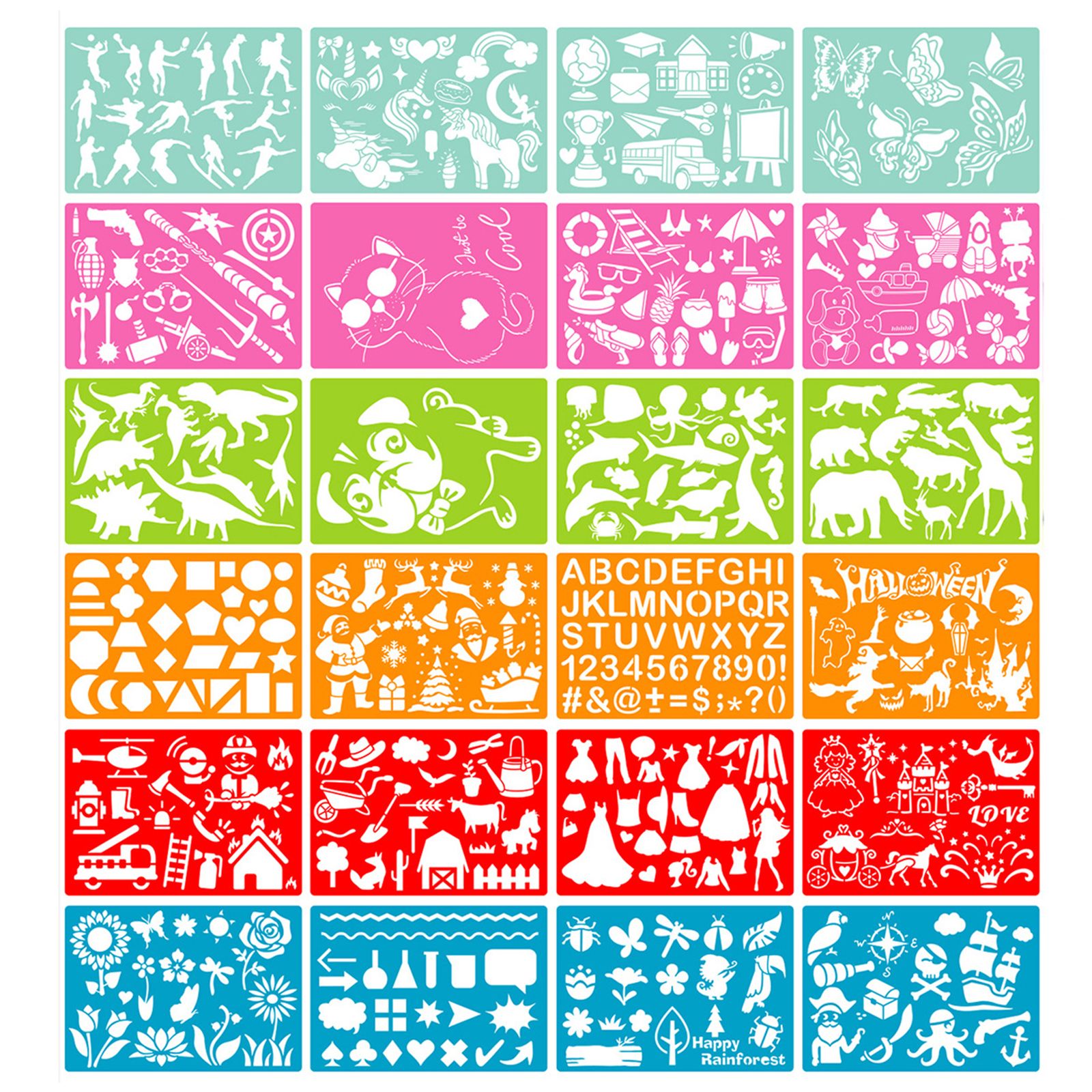 Stencil Set - Shapes - 24 Pieces