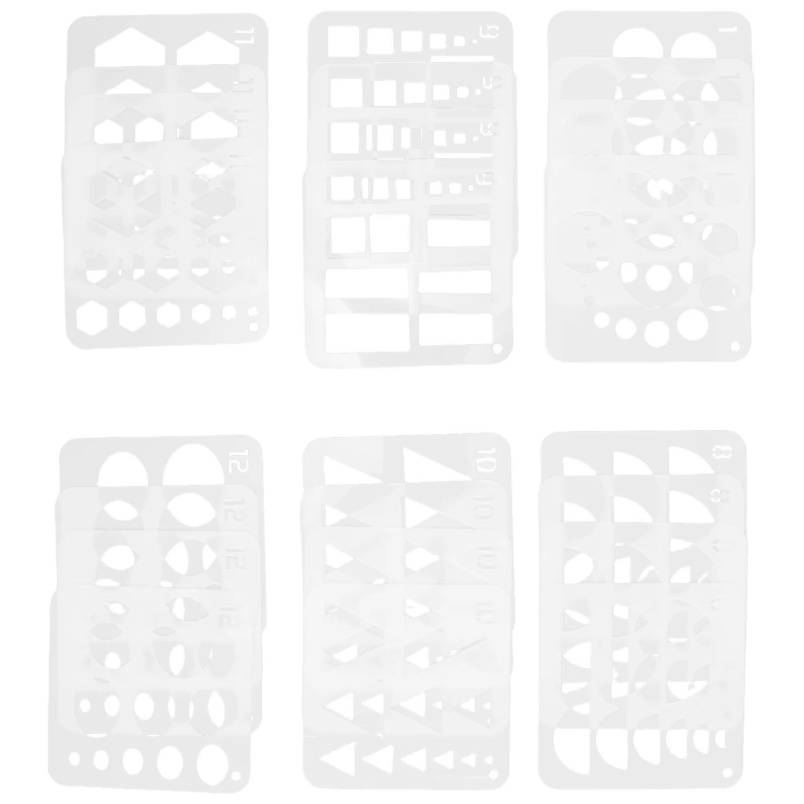 Stencil Set - Shapes - 24 Pieces
