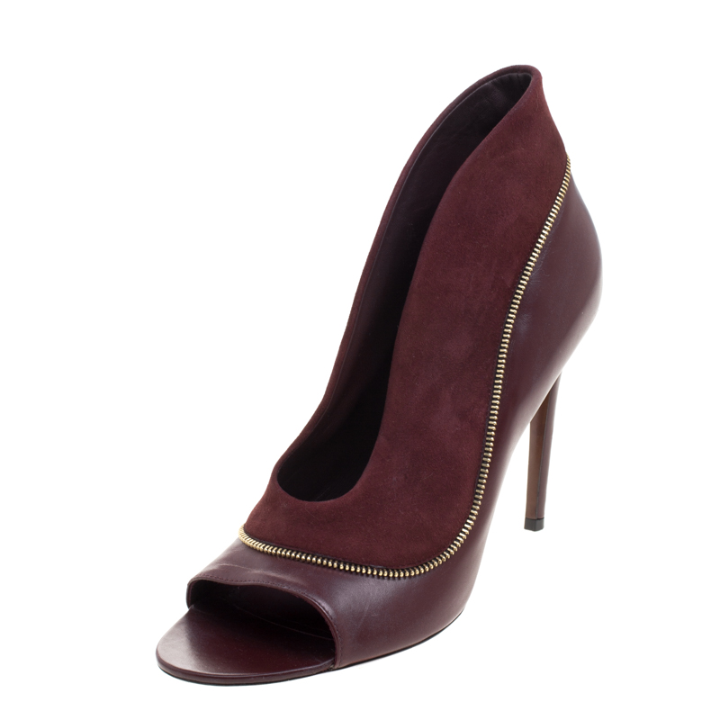 Suede Burgundy Ankle Boots