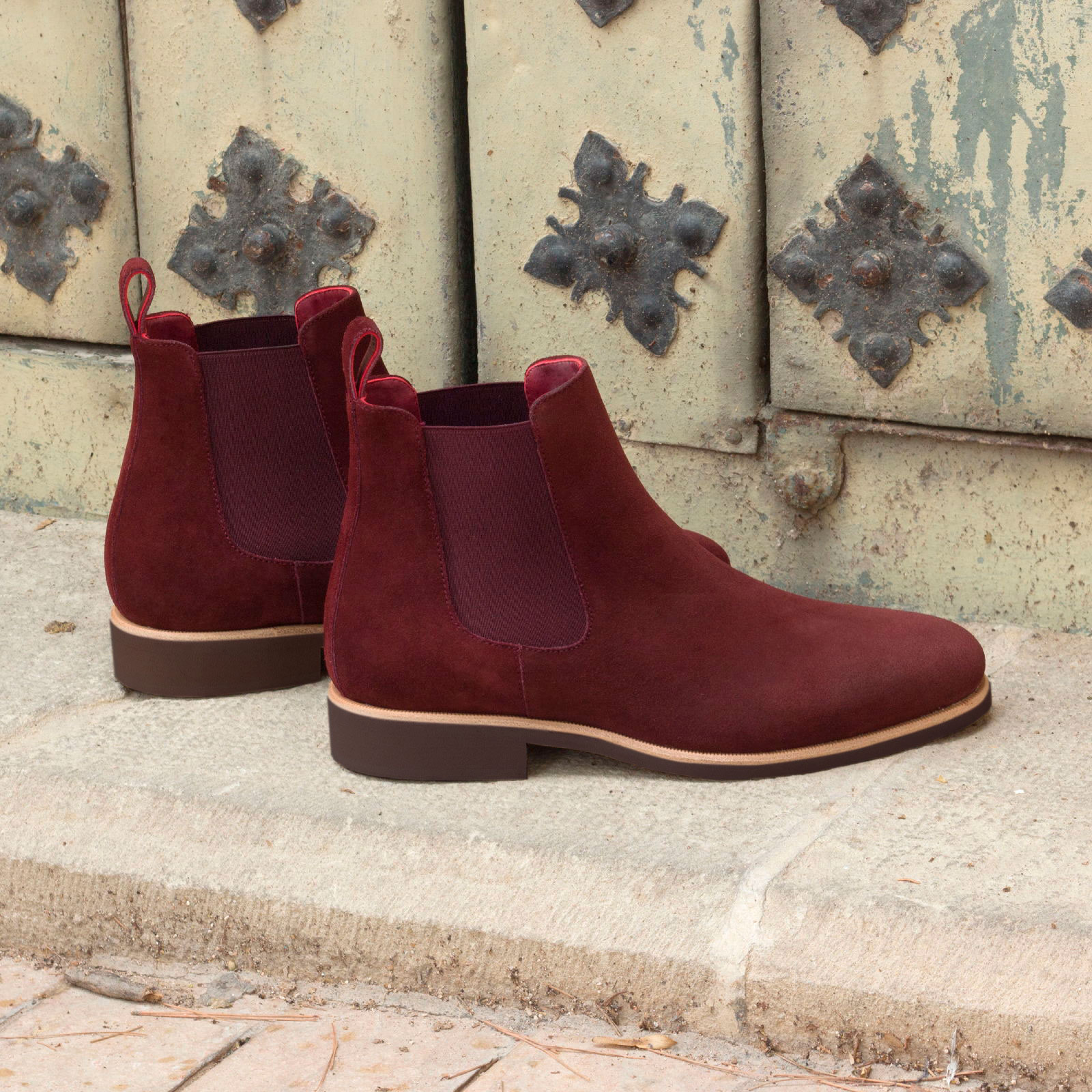 Suede Burgundy Chelsea Boots