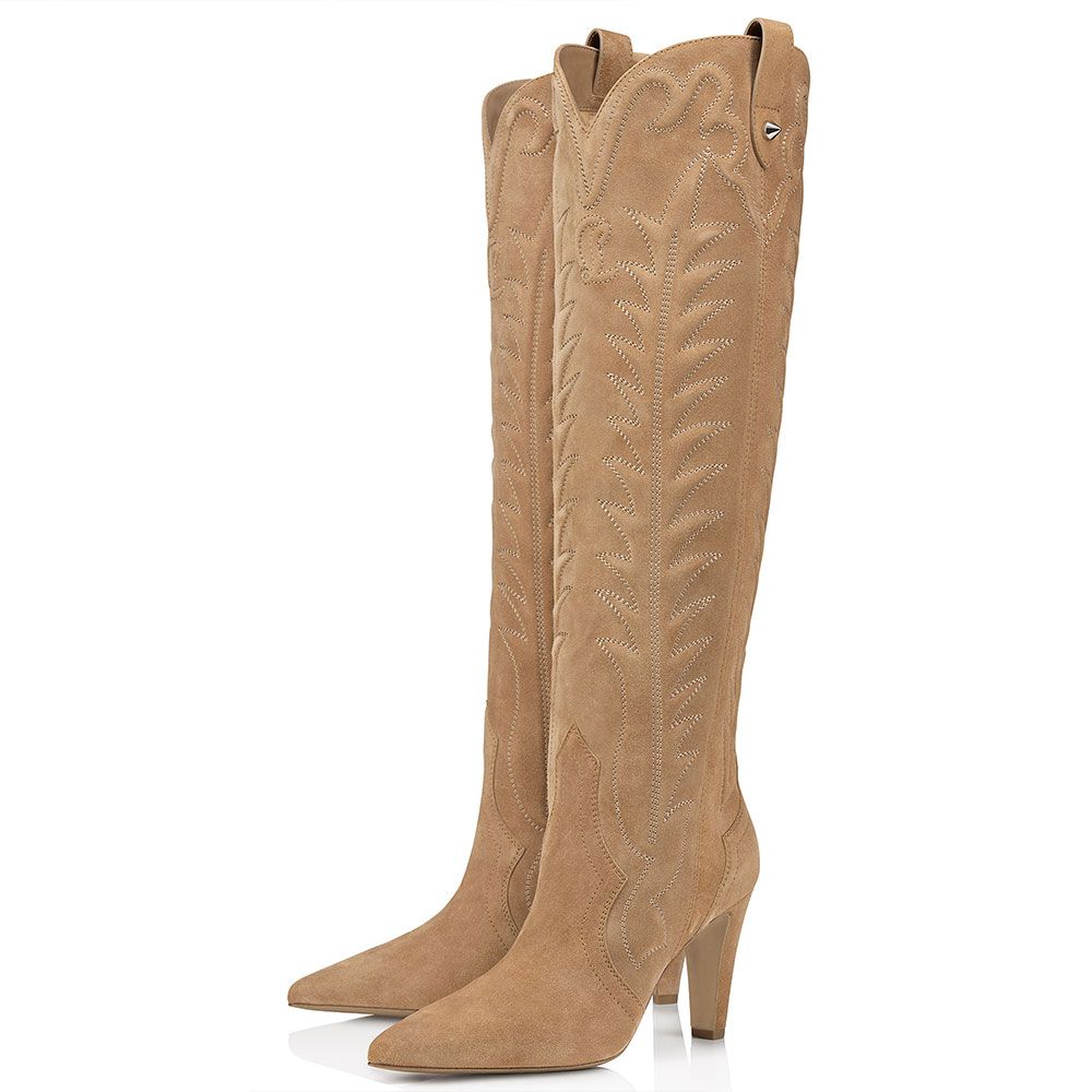 Suede Khaki Dress Boots