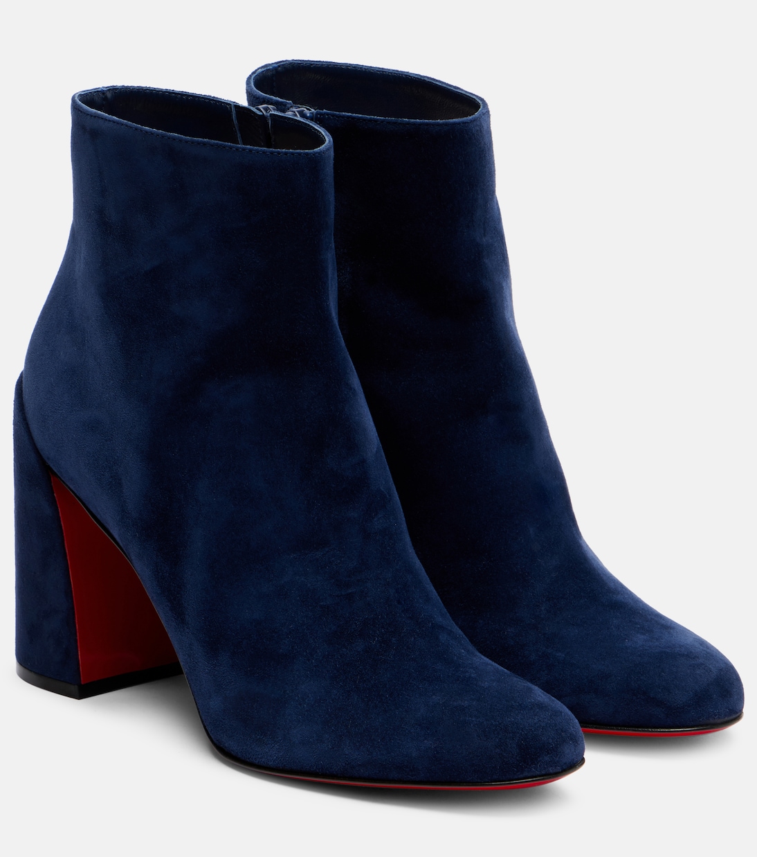 Suede Navy Blue Ankle Boots