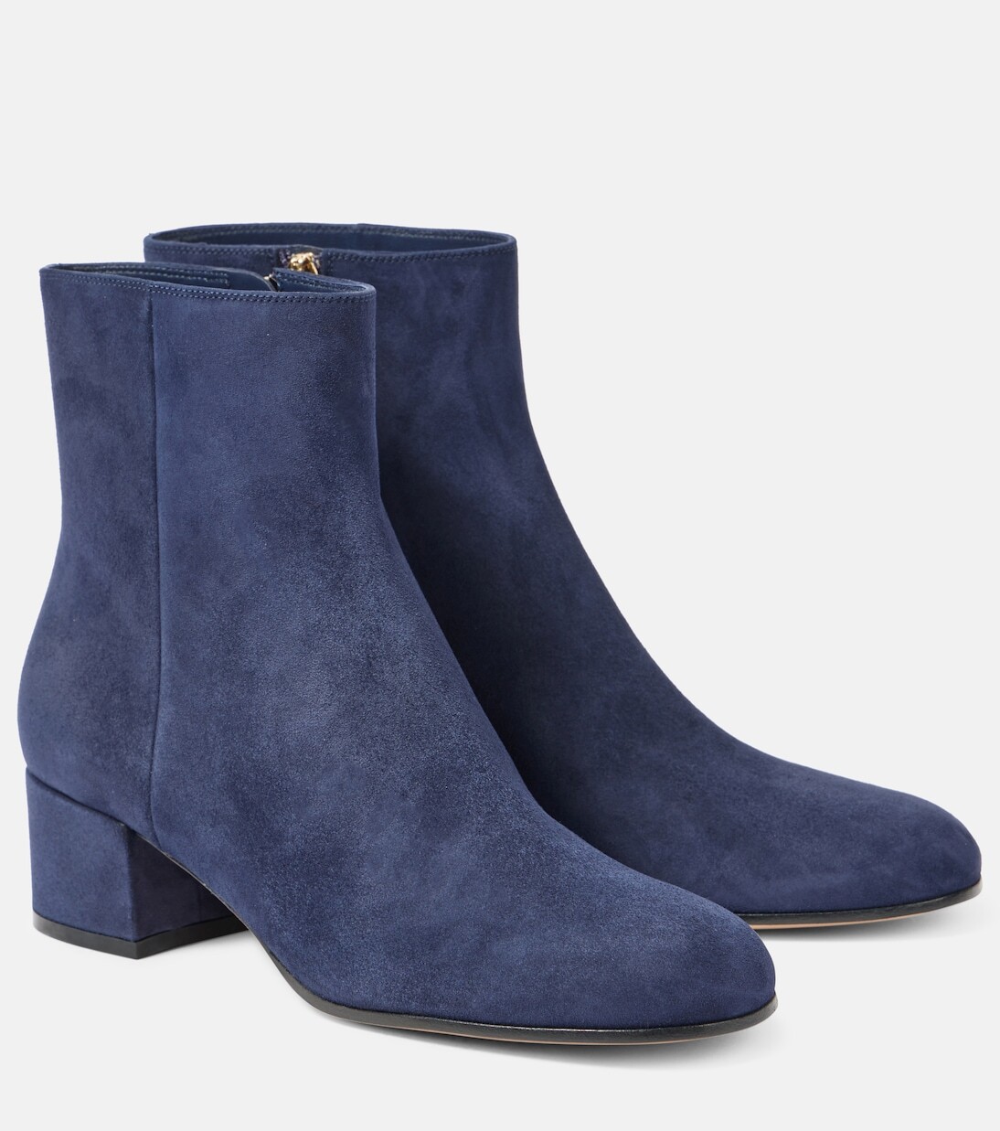 Suede Navy Blue Ankle Boots