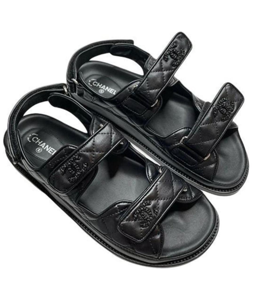 Summer Black Leather Sandals