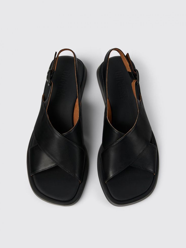 Summer Black Leather Sandals