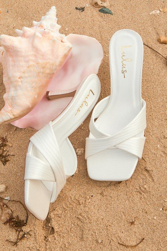Summer White Slide Sandals