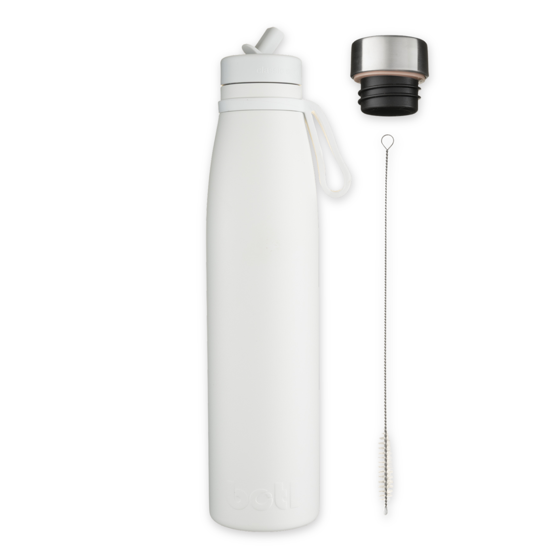 Water Bottle - Steel - White