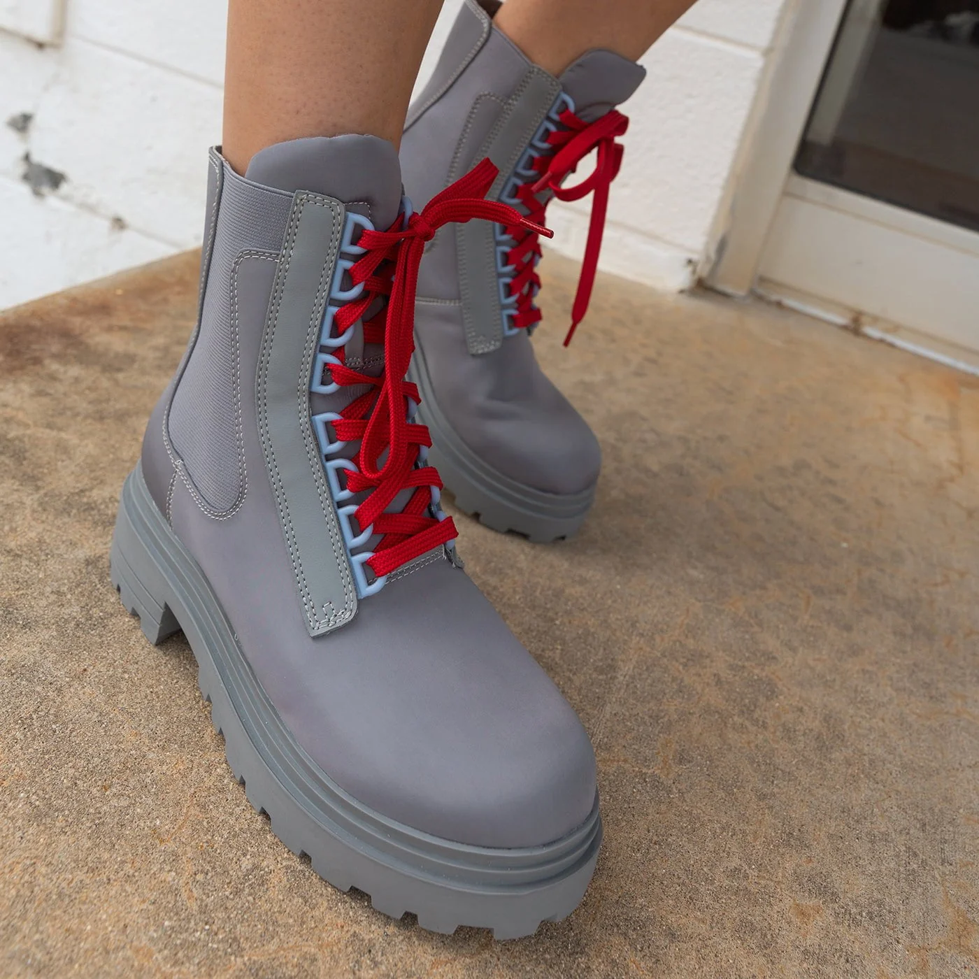 Waterproof Grey Combat Boots