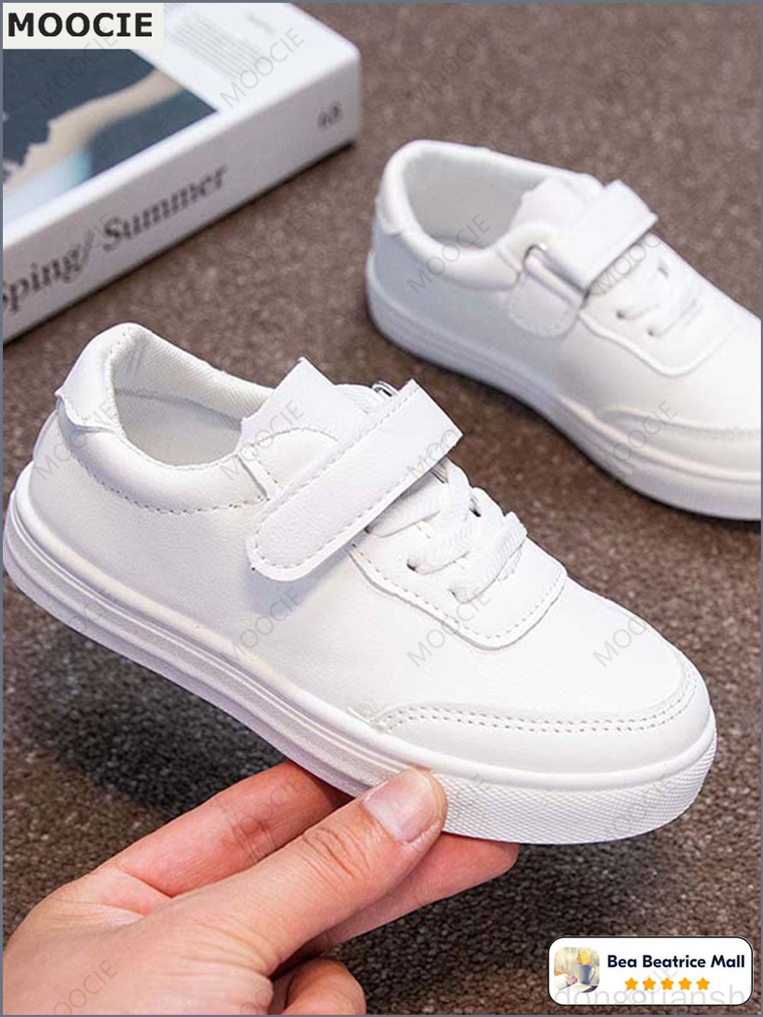 Kids School Shoes - White