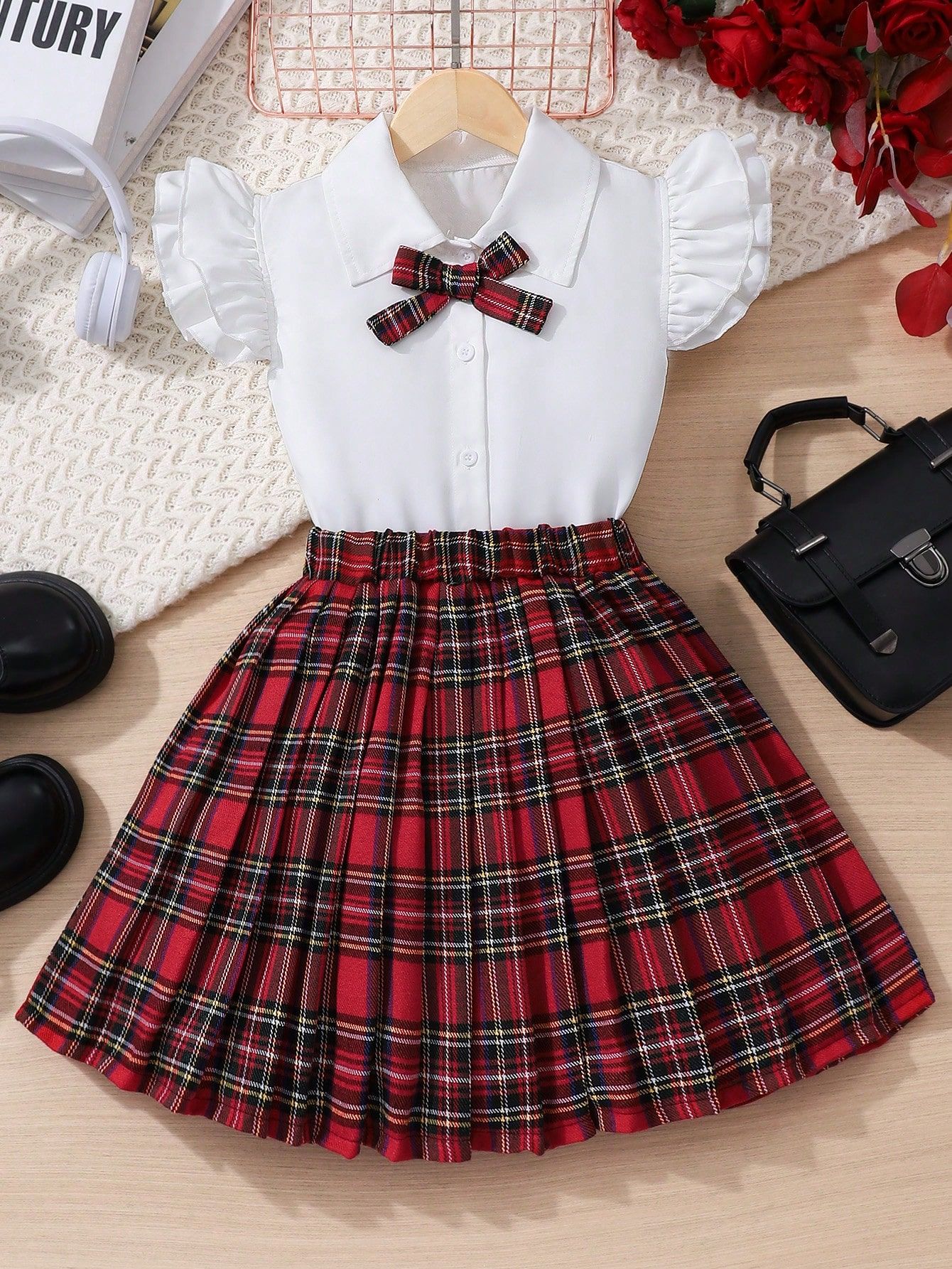 Kids School Uniform - Skirt - Red
