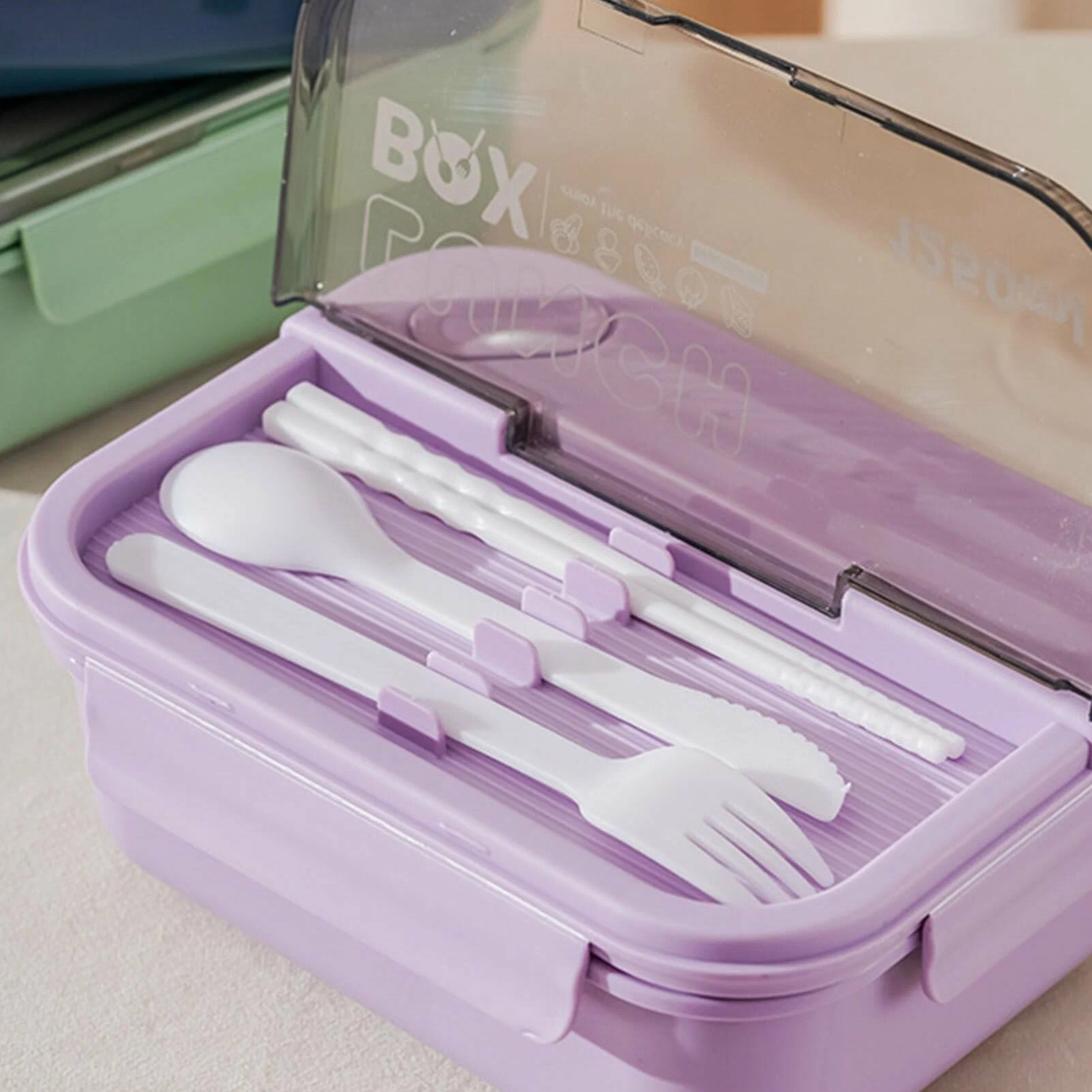 Lunch Box - Plastic - Purple