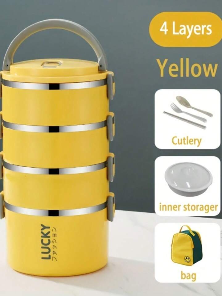 Lunch Box - Steel - Yellow