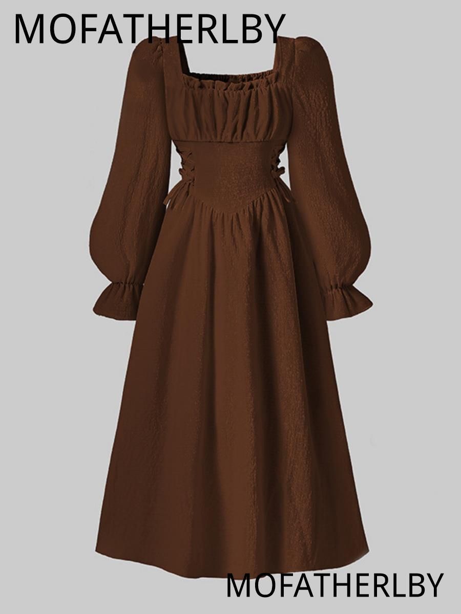 Modest Fashion Dress - Brown