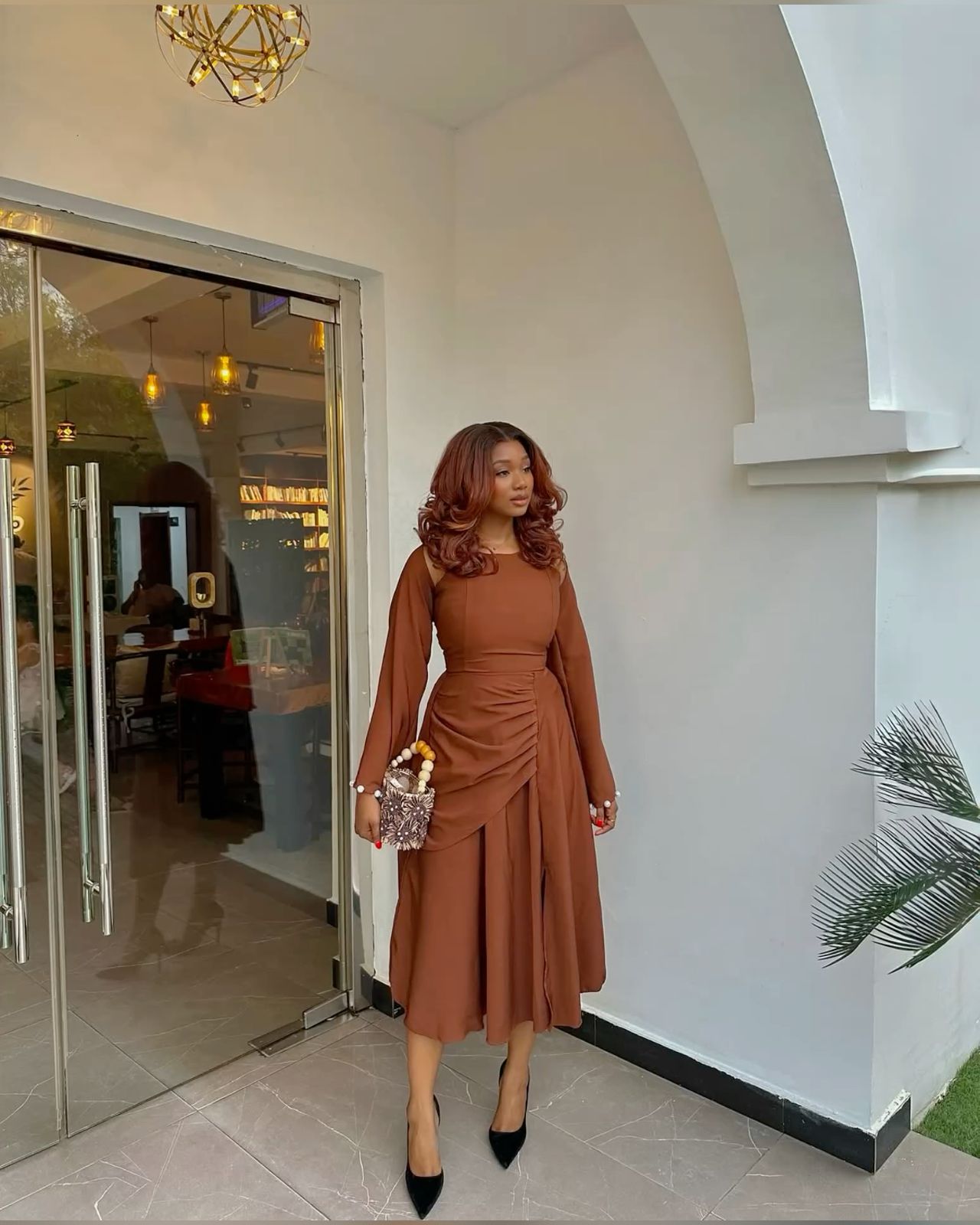 Modest Fashion Dress - Brown