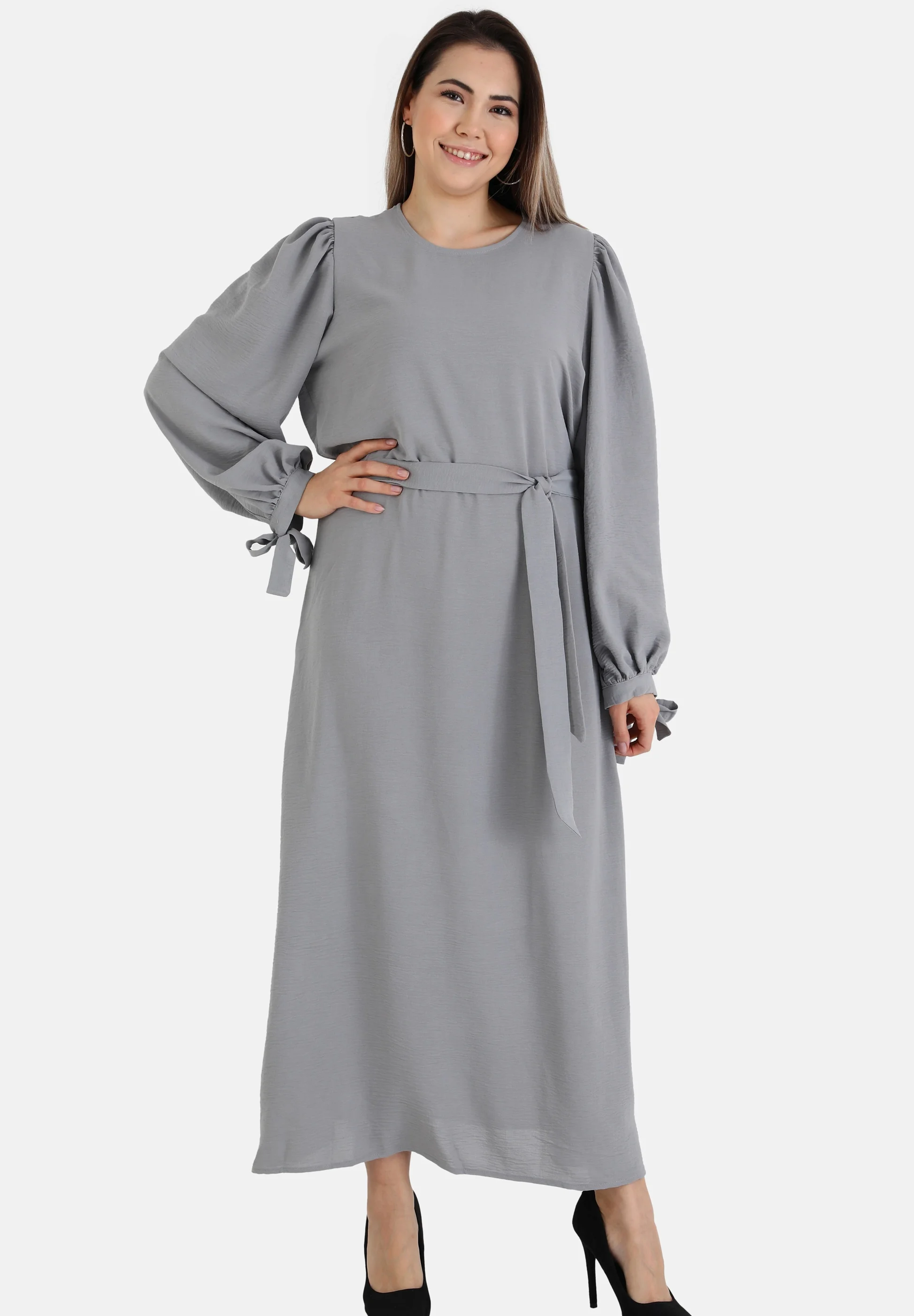 Modest Fashion Dress - Grey