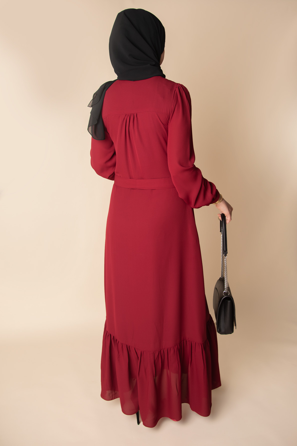 Modest Fashion Dress - Maroon