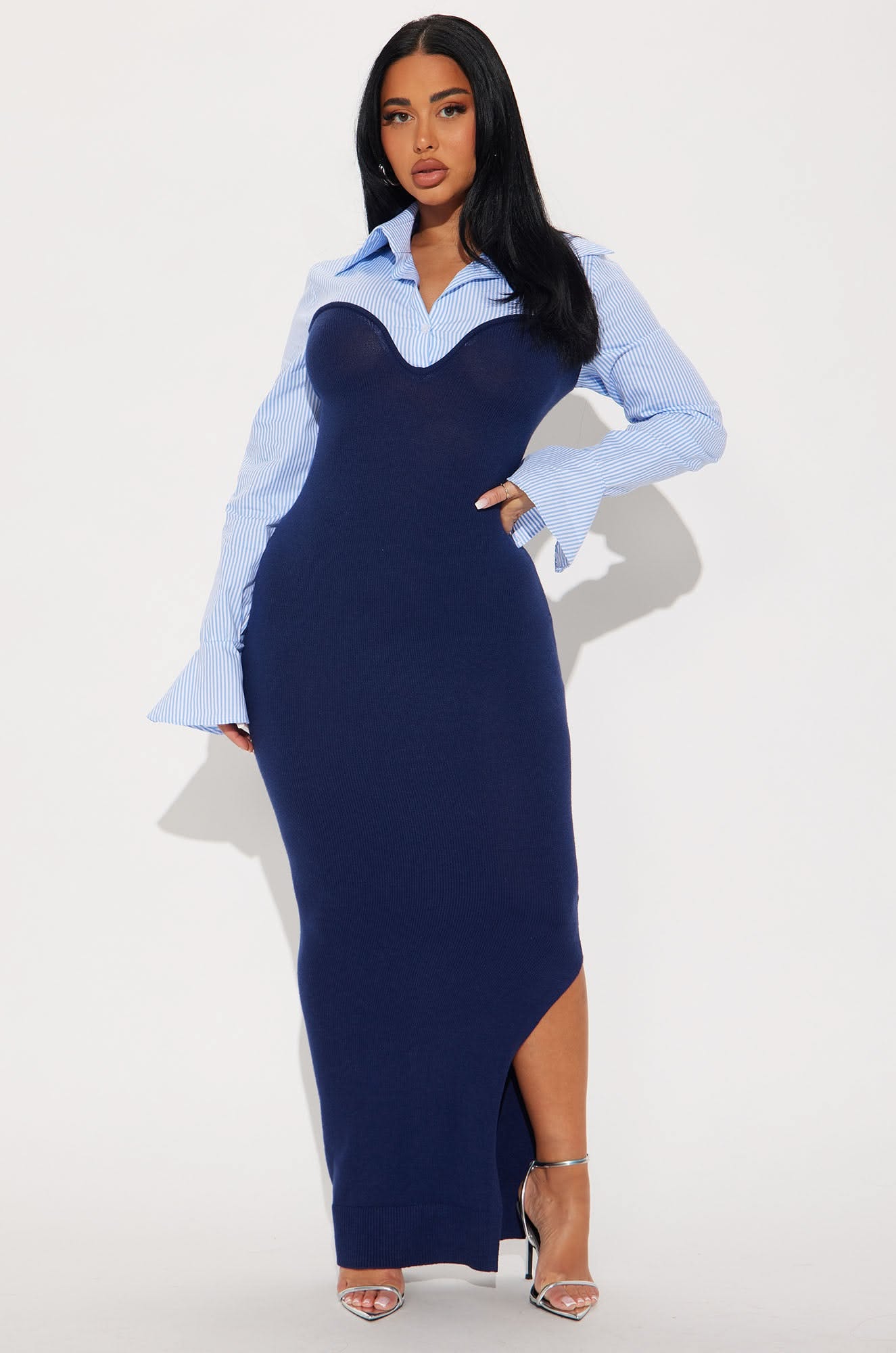 Modest Fashion Dress - Navy