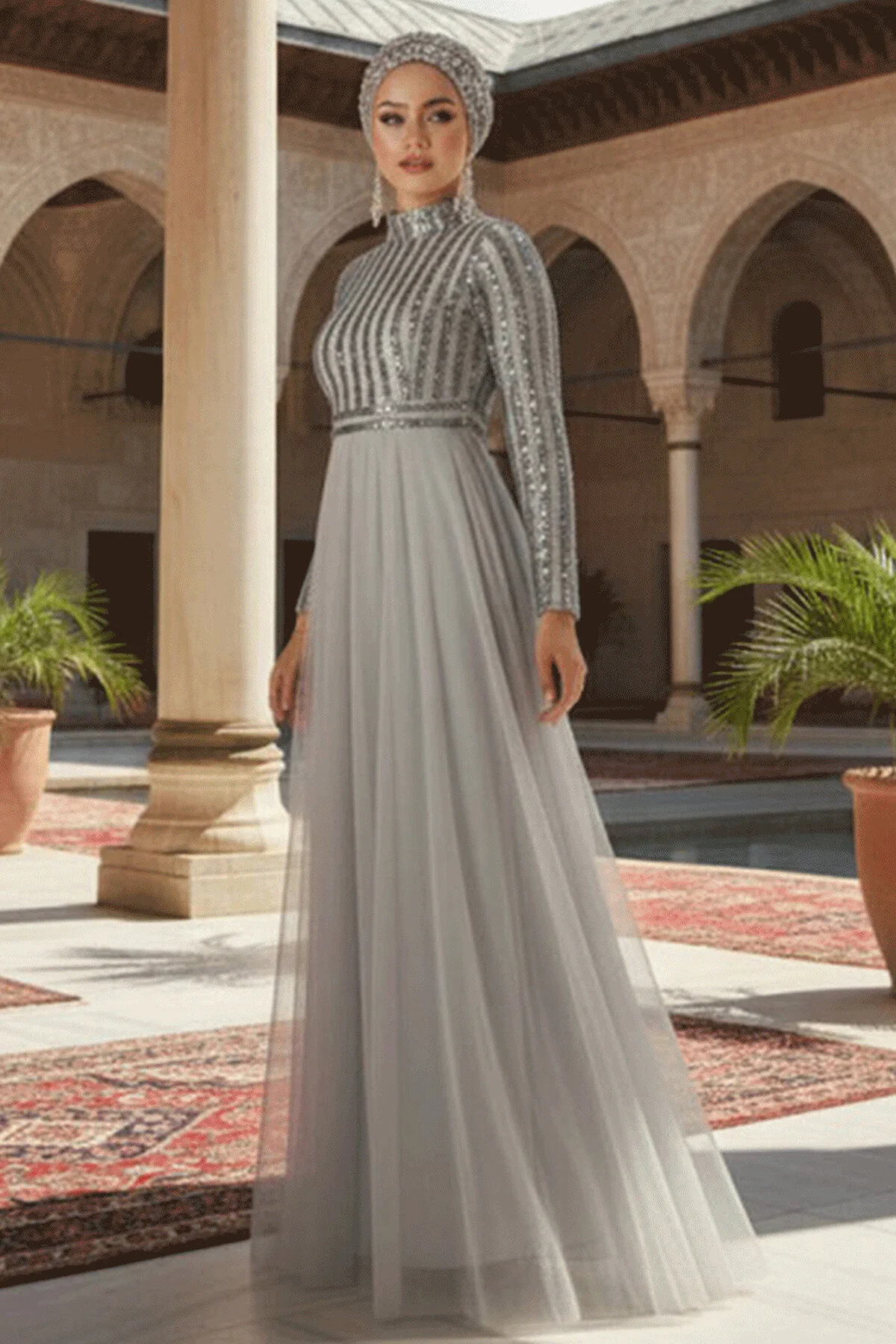 Muslim Wedding Attire - Grey