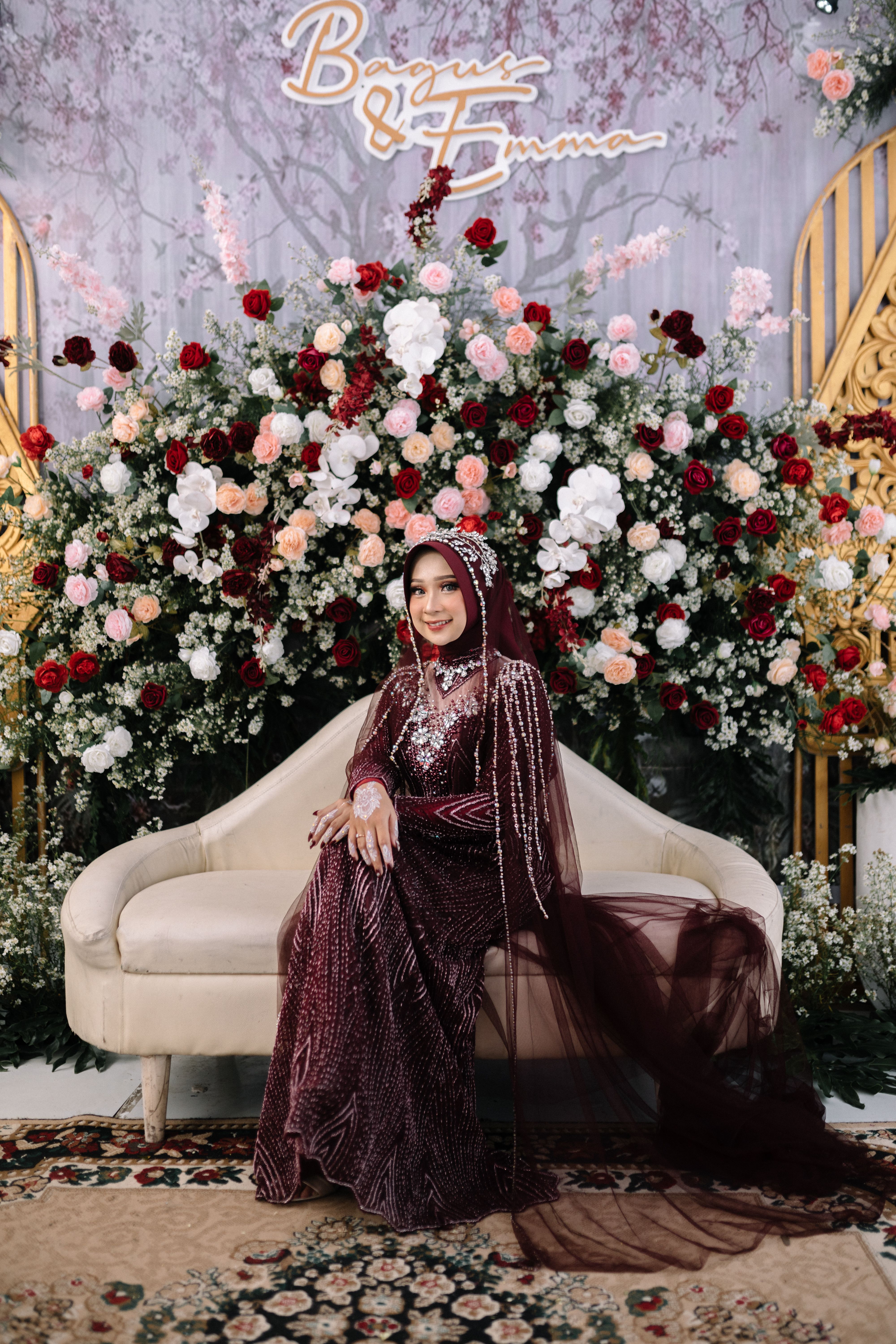 Muslim Wedding Attire - Maroon