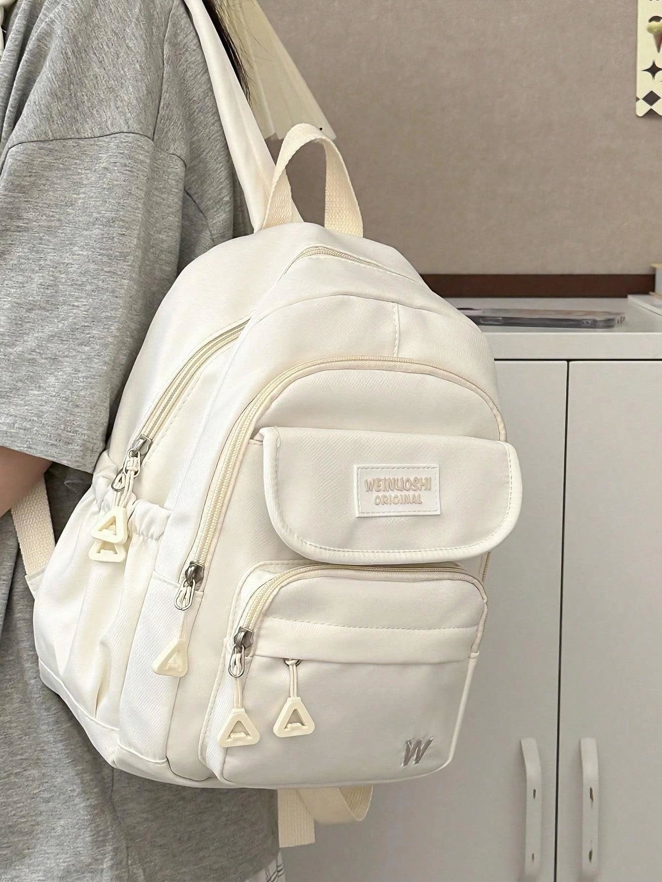 School Bag - Backpack - White