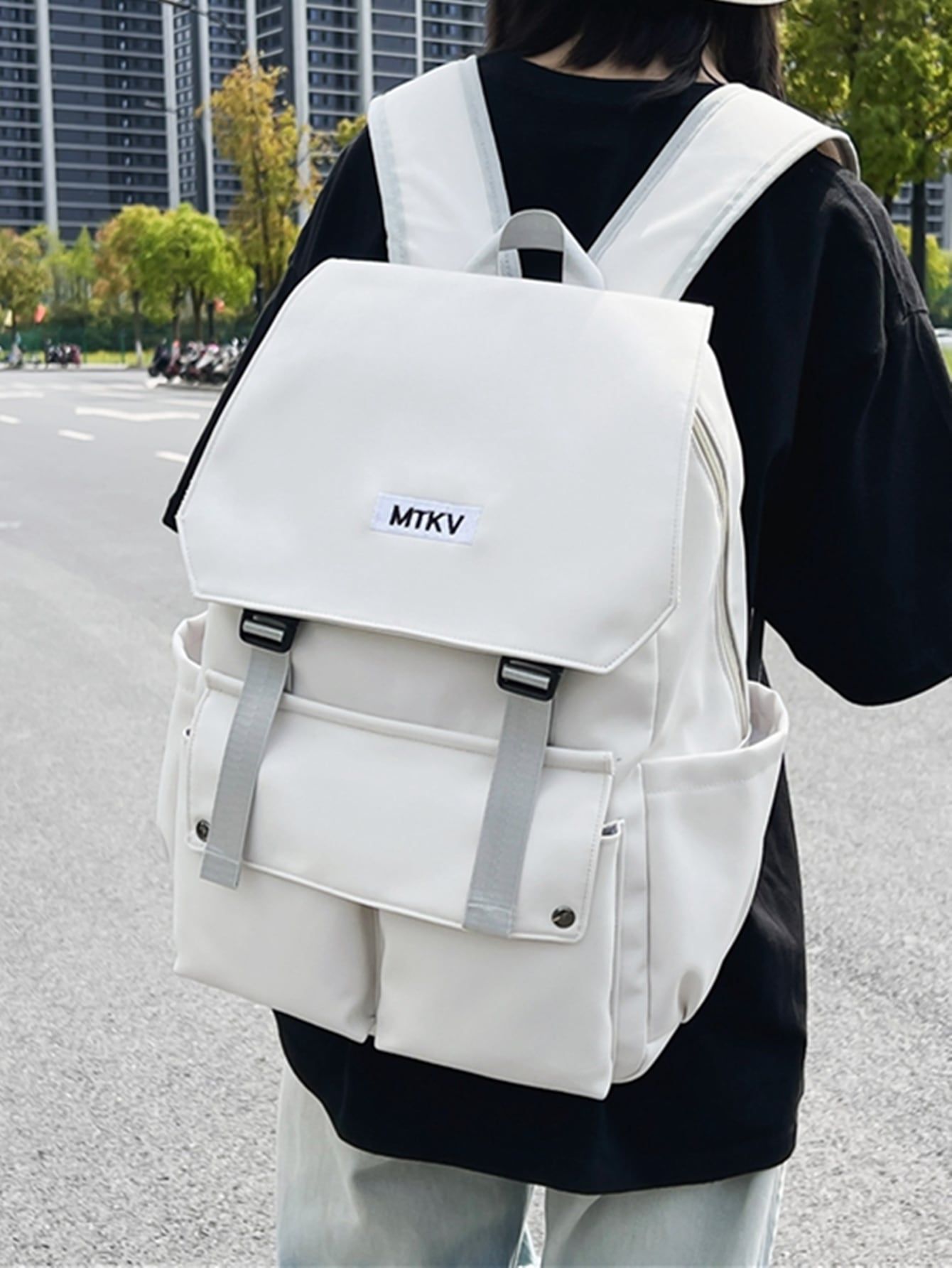 School Bag - Backpack - White