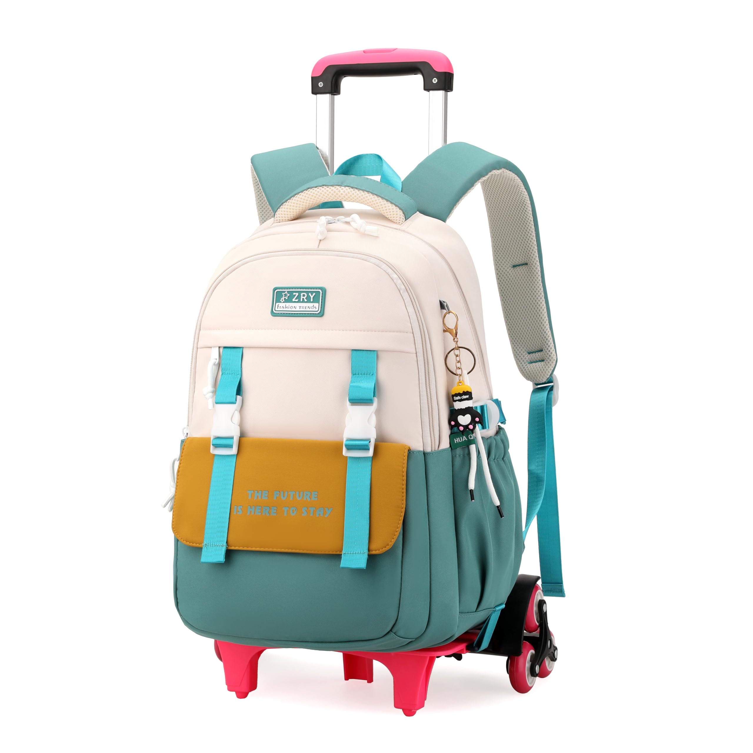 School Bag - Wheeled - Green