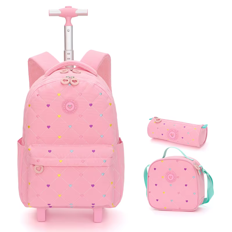 School Bag - Wheeled - Orange