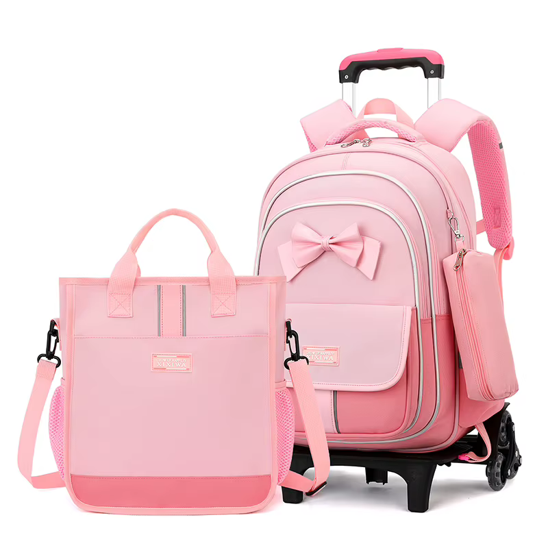 School Bag - Wheeled - Pink
