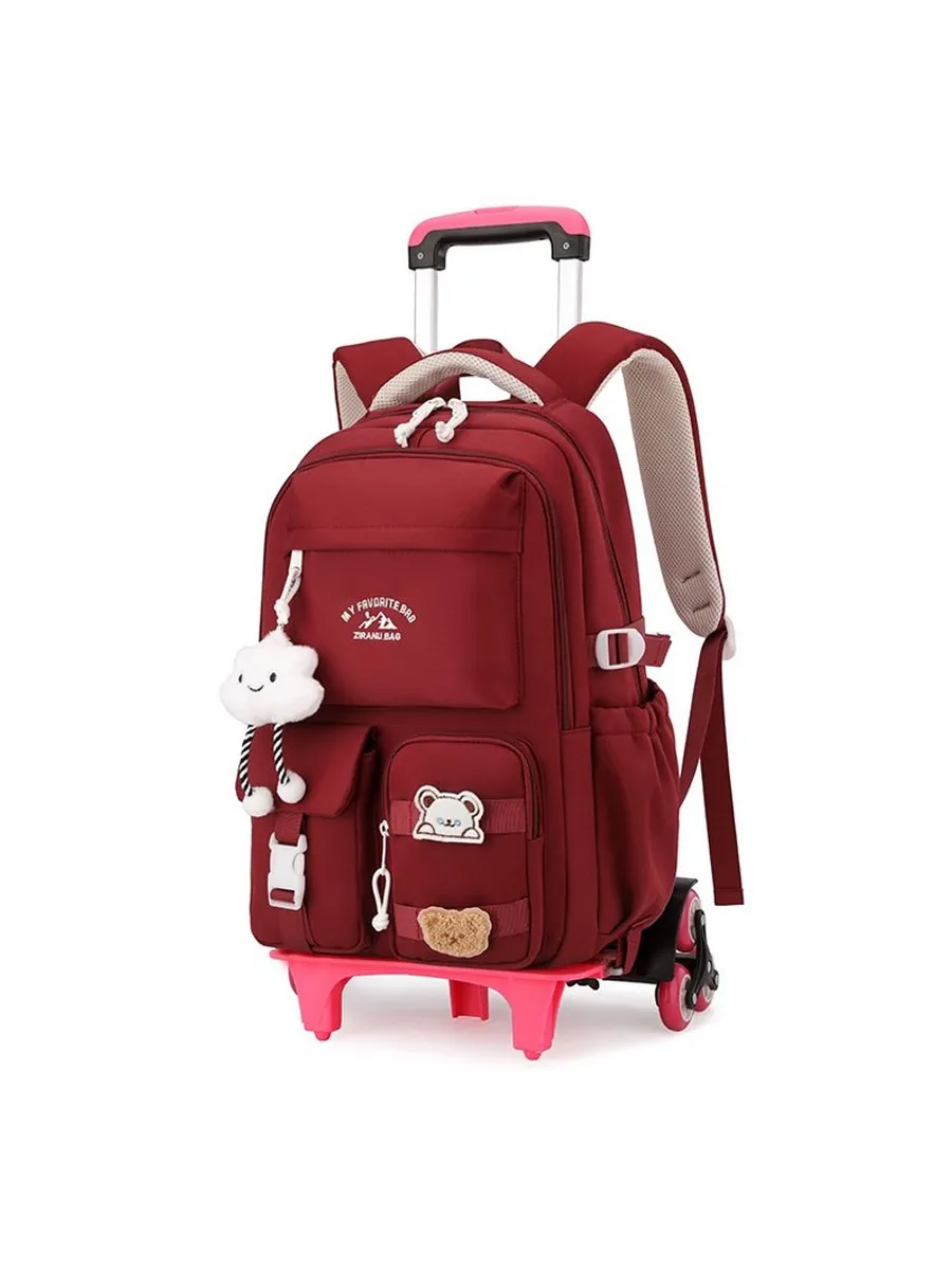 School Bag - Wheeled - Red