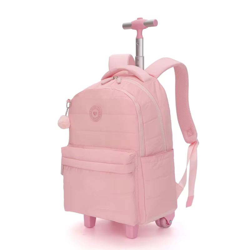 School Bag - Wheeled - White