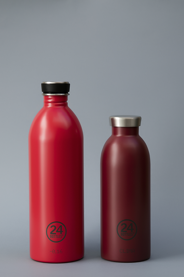 Water Bottle - Steel - Red