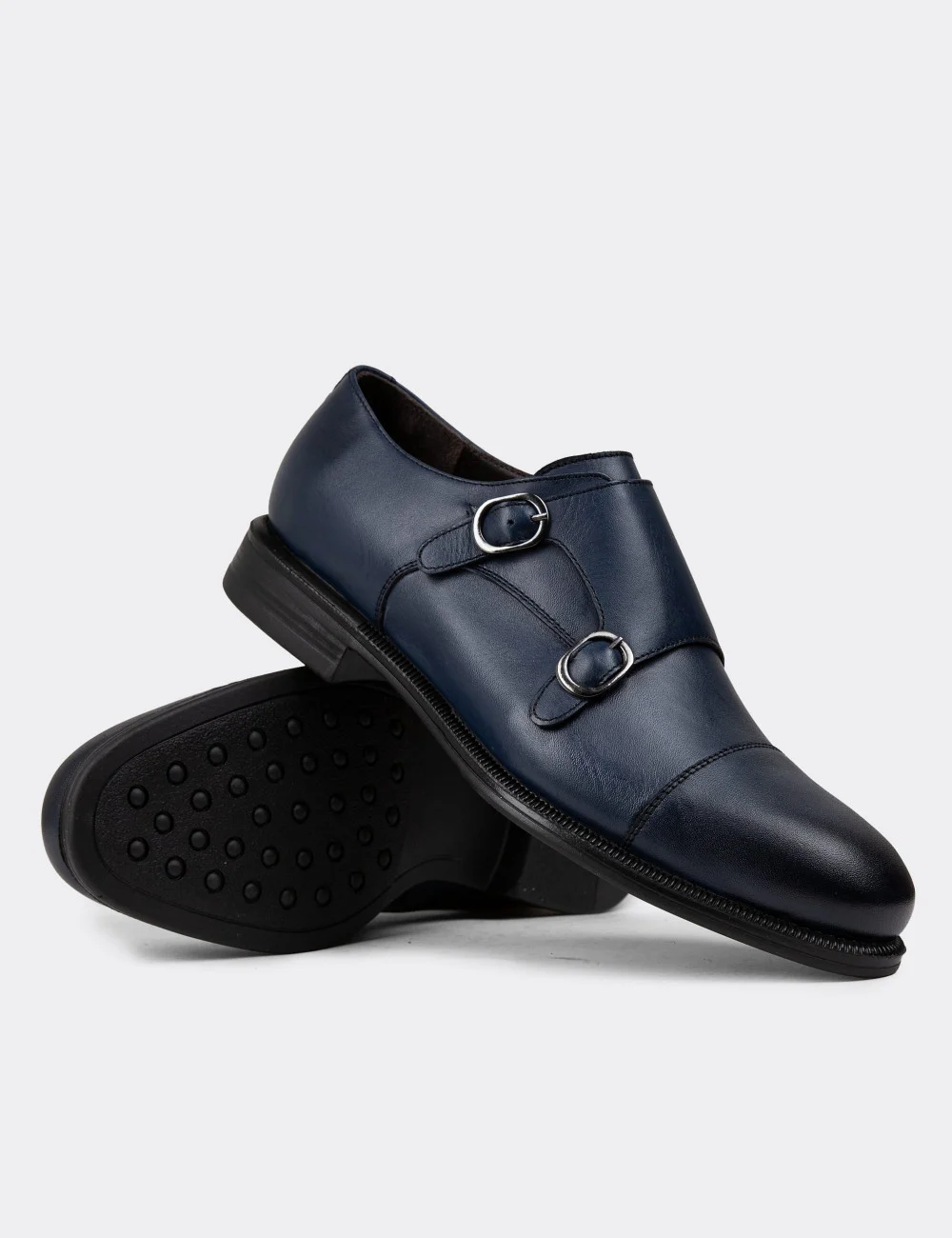 Heritage Monk Strap Shoe Navy