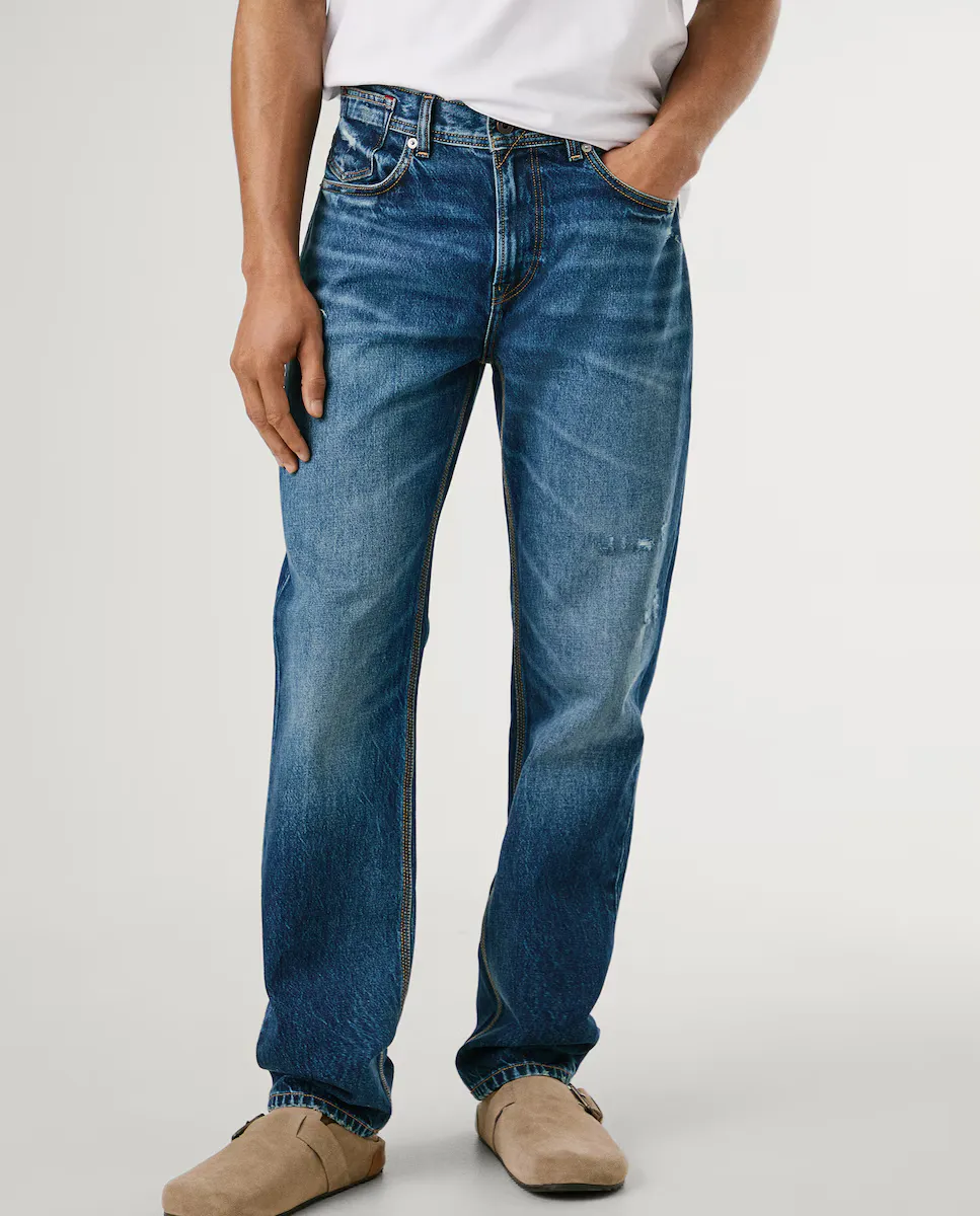Trendy Men's Denim Jeans Straight Cut Original