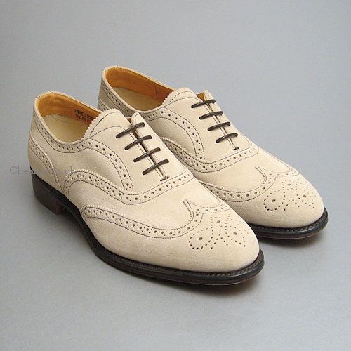 Bold Brogue Dress Shoe Beige
