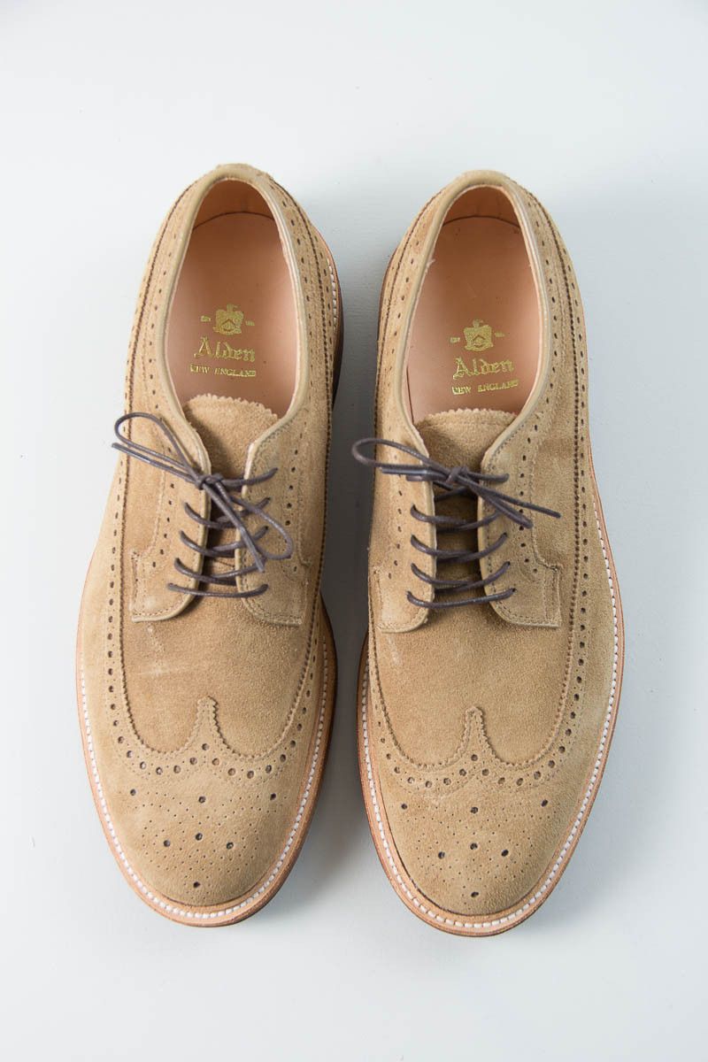 Bold Brogue Dress Shoe Beige