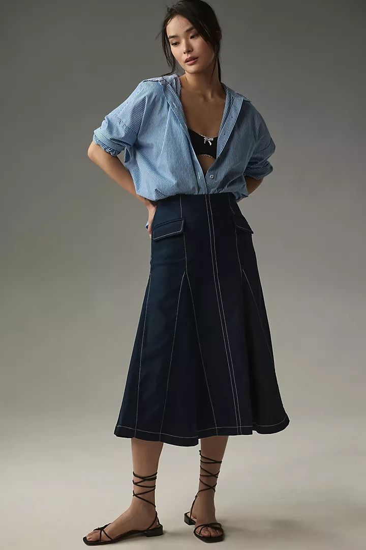 Women's A-Line Midi Skirt