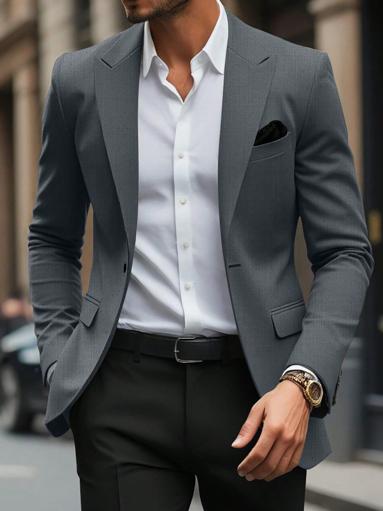 Lightweight Men's Formal Suit Blazer Natural