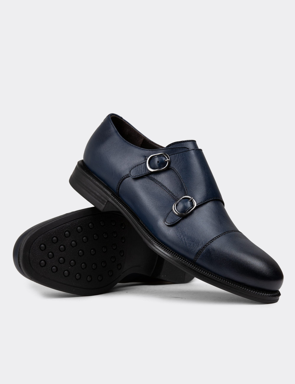 Essential Double Monk Strap Navy