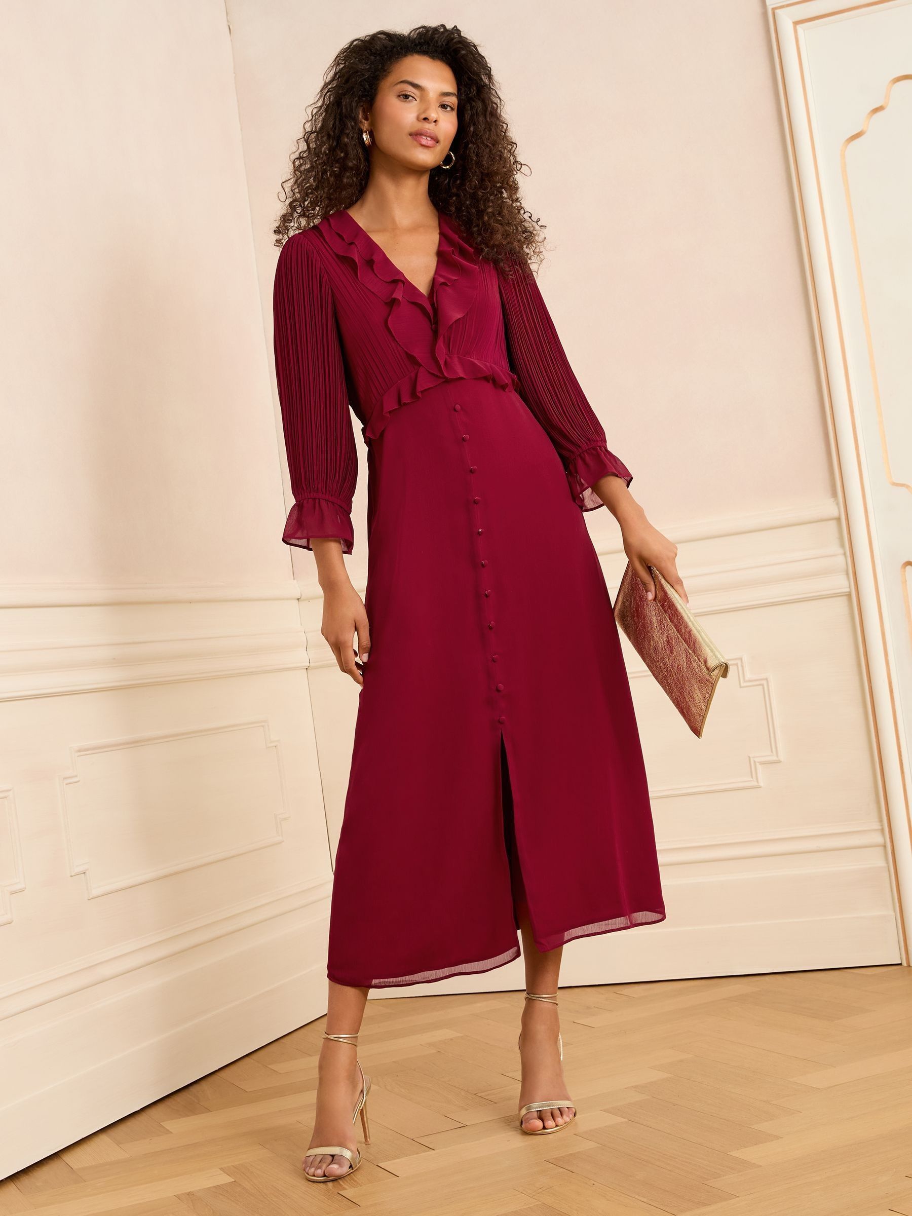 Women's Ruffled Midi Dress